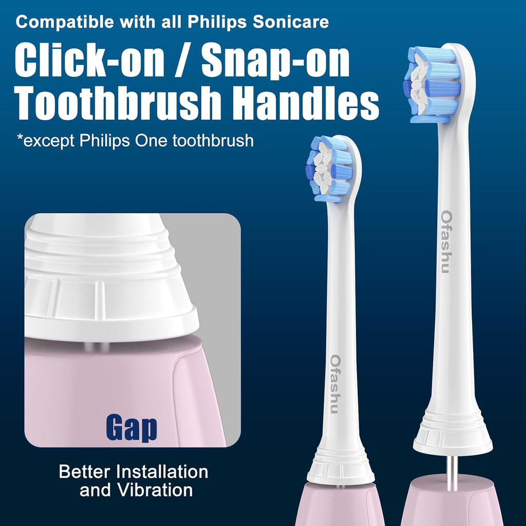 Compact Replacement Toothbrush Heads Compatible for Philips Sonicare C1 C2 G2 HX6024 Better Gum Health, Smaller Heads for Hard-to-Reach Areas, White, 4 Packs Sonic Electric Brush Head