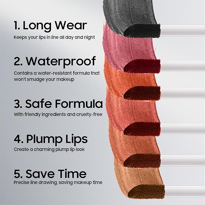 Lip Stain, Lip Gloss Transfer-Resistant Waterproof Smudge-Proof Moisturizing, Lip Tint for Women Gift All-Day Color Hold (Black)