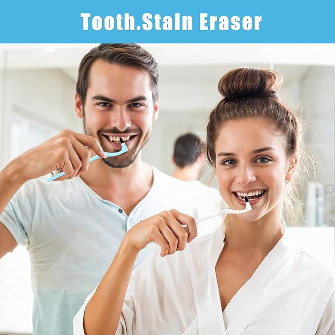 8 Pcs Tooth Stain Eraser Tartar Polisher Stain Removers Dental Plaque Tartar Eraser Plaque Tool Professional Dental Picks Cleaning Professional Tools for Oral Care （lBlue White Yellow Gray）