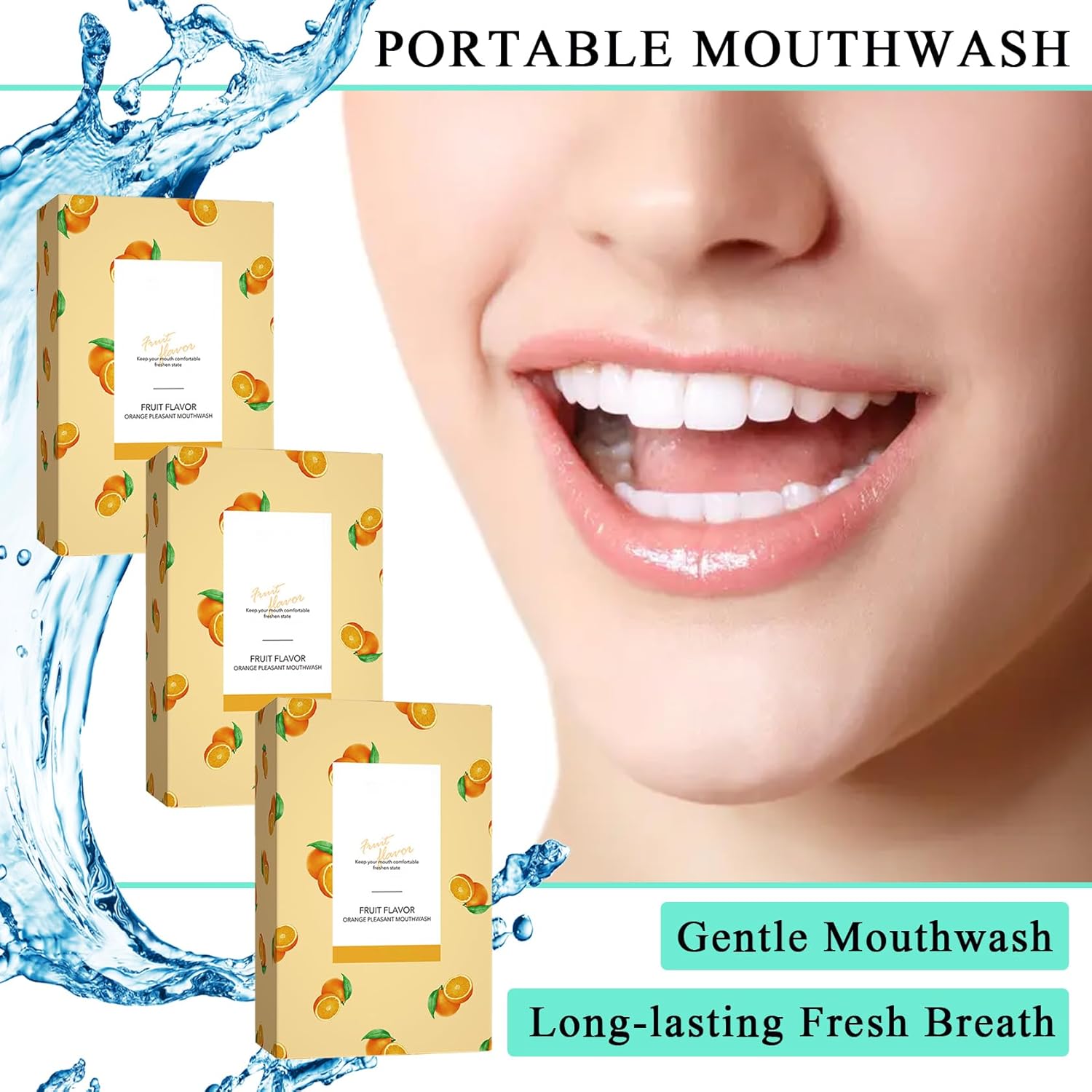 Travel Size Mouthwash,Mini Mouthwash Travel Size Bulk Portable Mouth Wash Set,Individual Small Travel Mouth Wash Packets for Fresh Breath(Pack of 60) A20