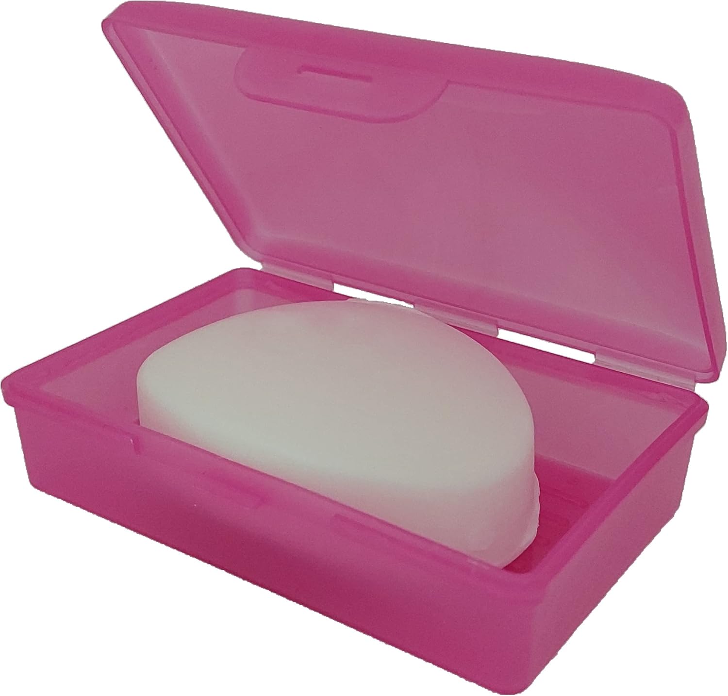 Pink Toothbrush Covers & Soap Box Set - Matching Colors - Tooth Brush Cover Cap, Soap Dish Travel, Soap Dish Holder Travel - Plastic Portable Set with Cover