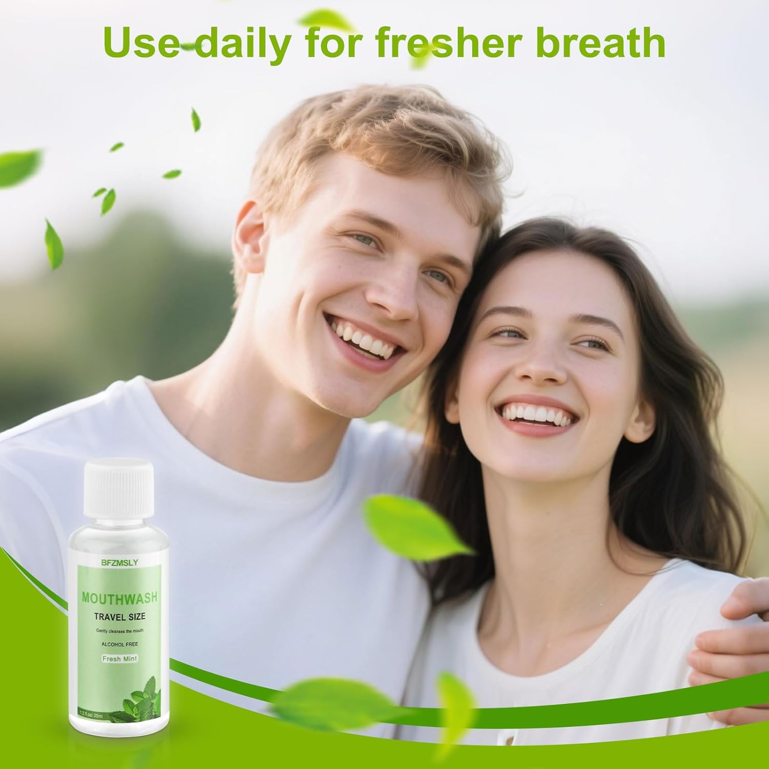 100 Pc Travel Size Mouthwash, 1.2oz/35ml Mini Mouthwash, Alcohol-Free, Portable Oral Rinse for Travel, Hotels, On-The-Go (Mint)