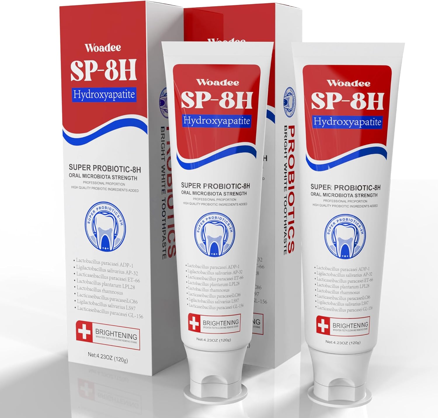SP-8 Hydroxyapatite Probiotic Whitening Toothpaste, 8 Probiotics Plus Hydroxyapatite Formula for Teeth Whitening, Strengthening and Enamel Protection，Mint Flavor, Fresh Breath, Fluoride-Free (2)