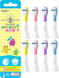 Brushmo Kids Compact Replacement Toothbrush Heads, Compatible with Philips Sonicare for Kids HX6032 & HX6042, Ultra-Soft Dupont Bristles, 8-Pack for Ages 3+, Multi-Color (BM638)