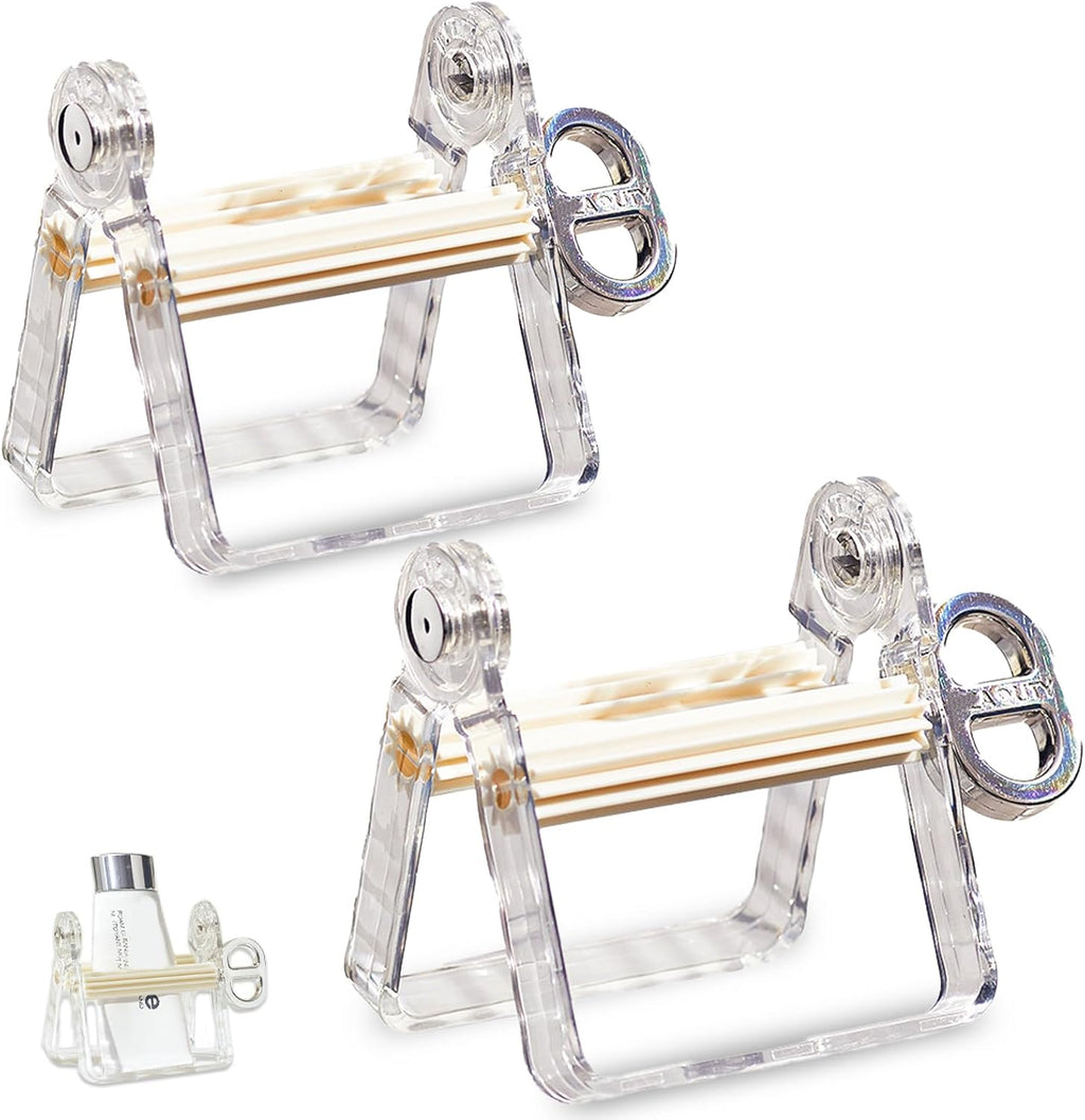 2-Pack Plastic Tube Squeezer Roller – Durable Tube Wringer for Paint, Toothpaste, Hair Color – Perfect for Artists, Salons & DIY (White – 2 Pieces)