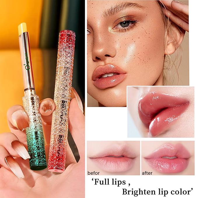 O'CHEAL Color-changing Lip Balm Waterproof Long Lasting Lip Makeup Gloss Lip Balm Long Lasting Moisturizing Lipstick (Pack of 2