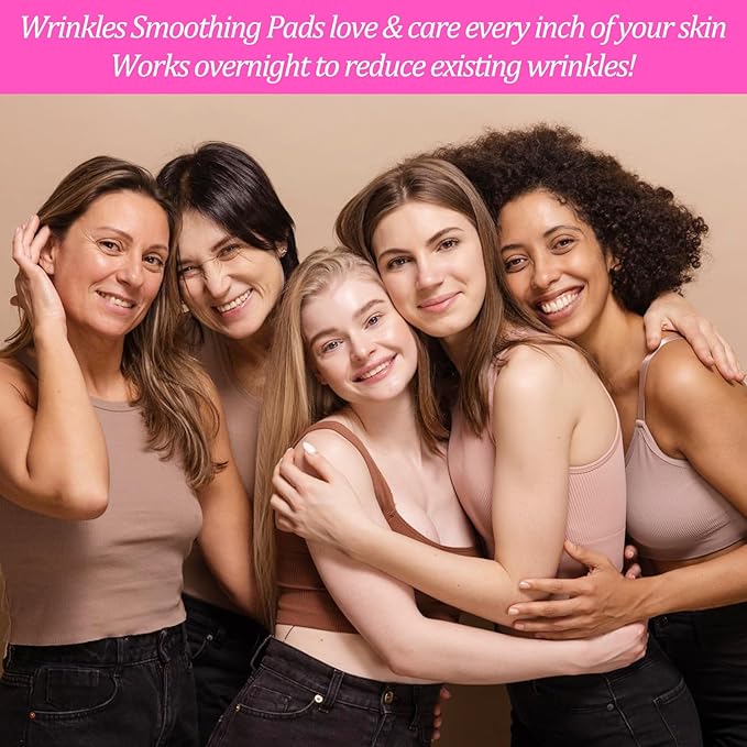 2 Pcs Chest Wrinkle Pads, Reusable Silicone Patches for Decollete & Cleavage, Overnight Sleeping Chest Anti Wrinkle Pads for Skin Firming, Smoothing