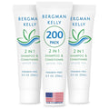 Bergman Kelly - Hotel 2 in 1 Shampoo and Conditioner - 0.5 fl oz, 200 PK, White Tea - Delight Your Guests with Revitalizing and Refreshing Travel Size Shampoo - Quality Mini Hotel Toiletries in Bulk