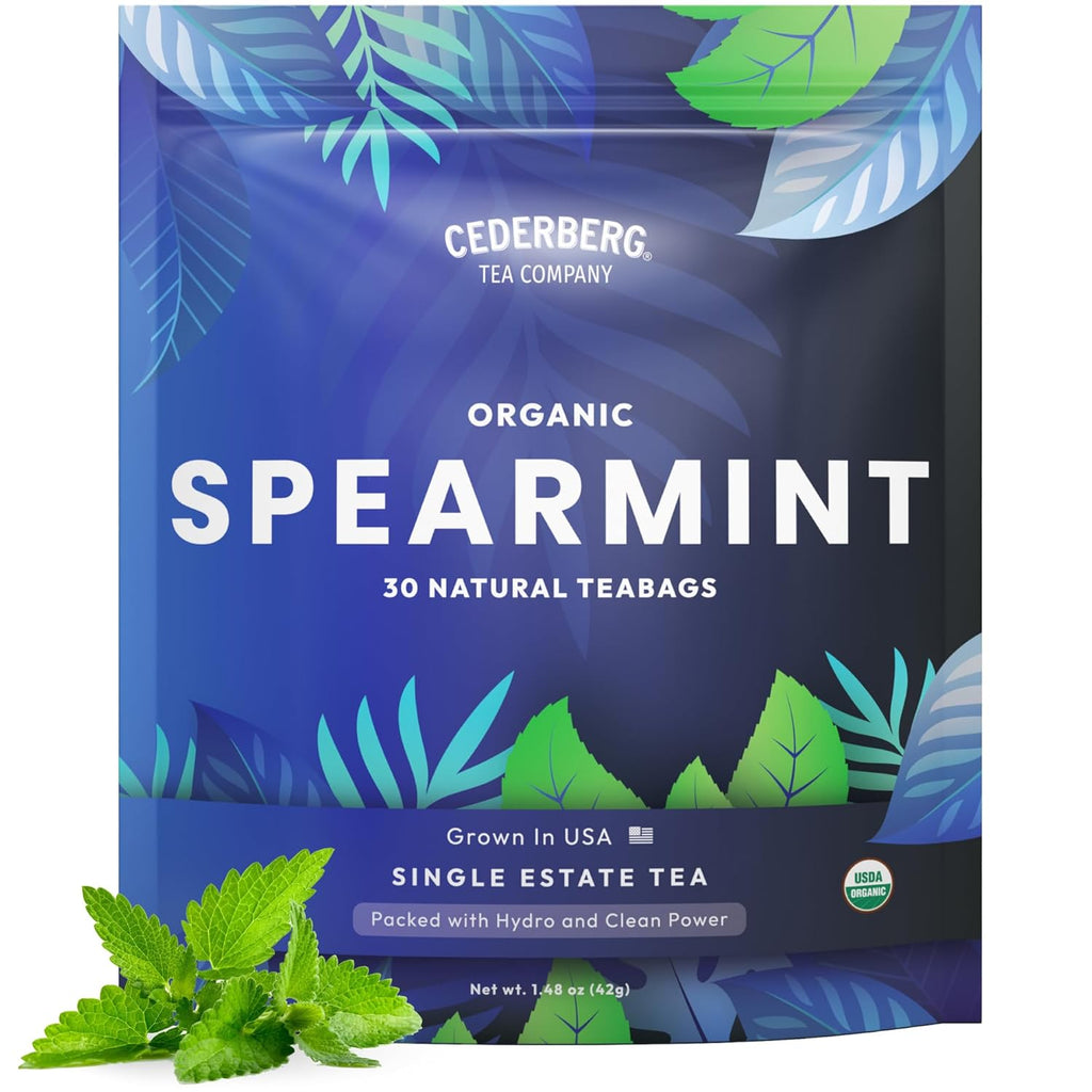 Cederberg Tea Company Organic Spearmint Tea — 30 Tea Bags | Organic Herbal Tea From Single Origin | Eco-Friendly Tea Bags | Non-GMO Caffeine Free Tea With Zero Sugar