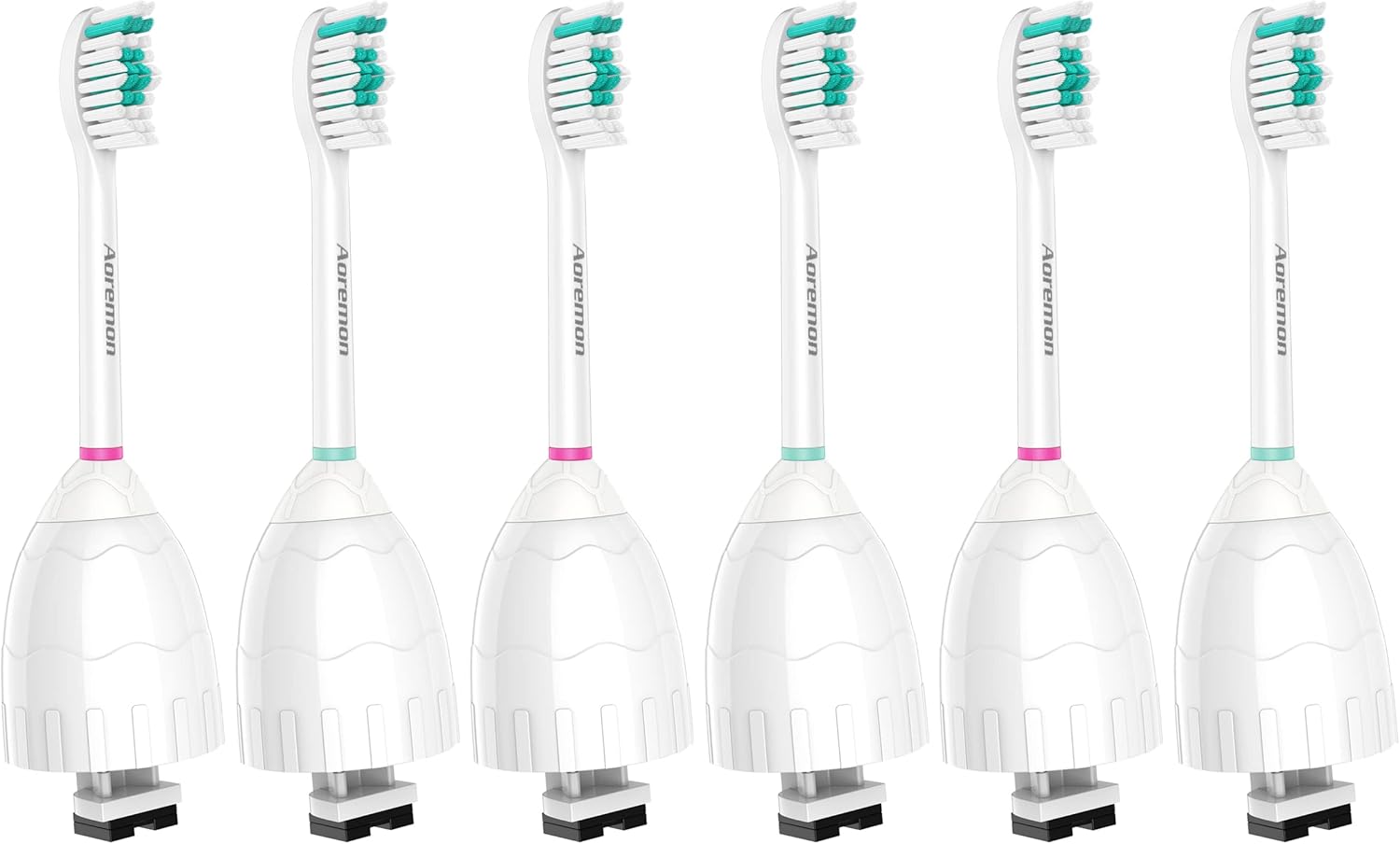 Aoremon Replacement Toothbrush Heads Compatible with Philips sonicare E-Series, 6 Pack Replacement Brush Heads Come with Caps