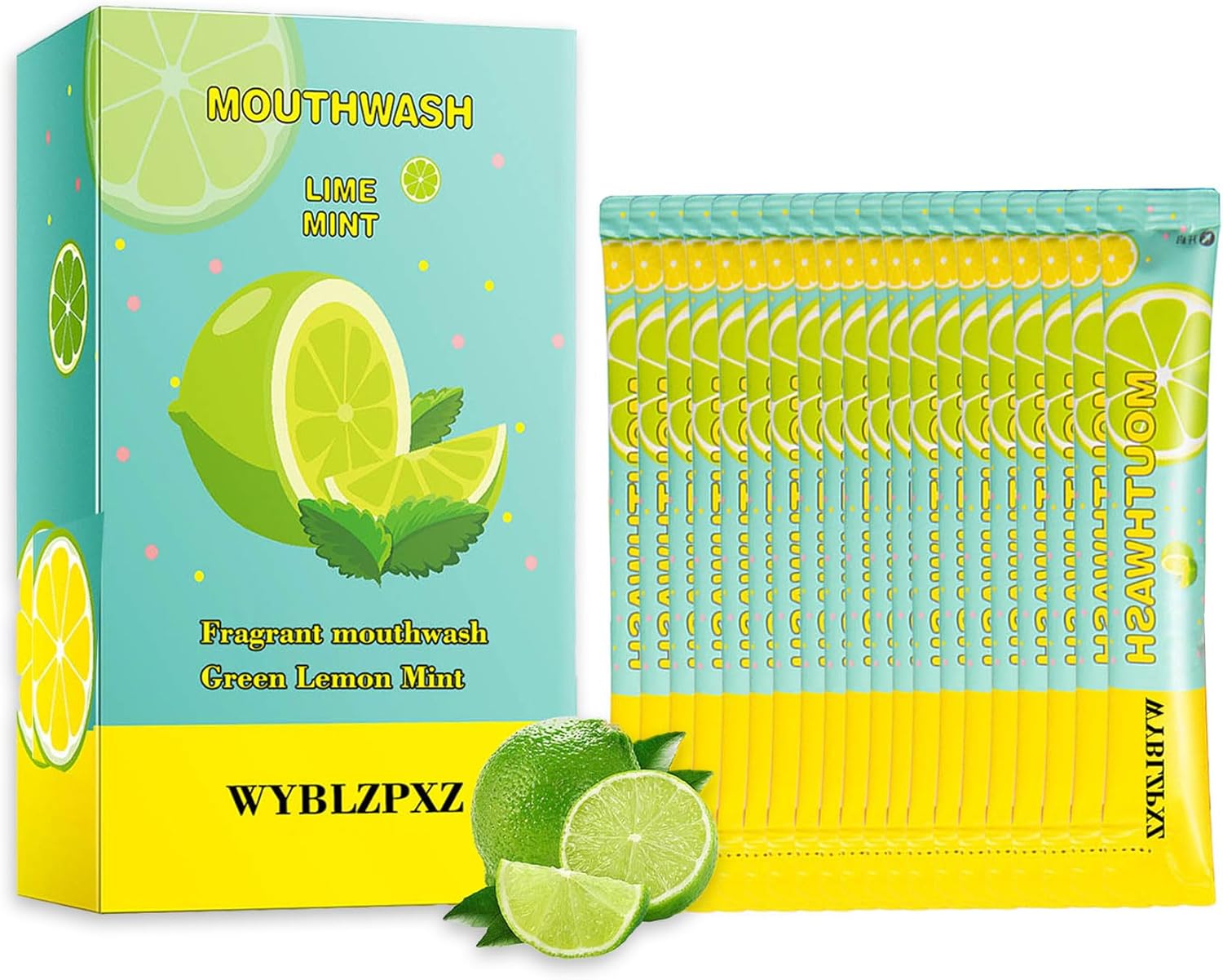 Mint Lime Travel Size Mouthwash for Adults,20 Pack Portable Mouthwash for Fresh Breath,Individual Mini Mouth Wash Travel Size Mouth Wash Products for Women & Men