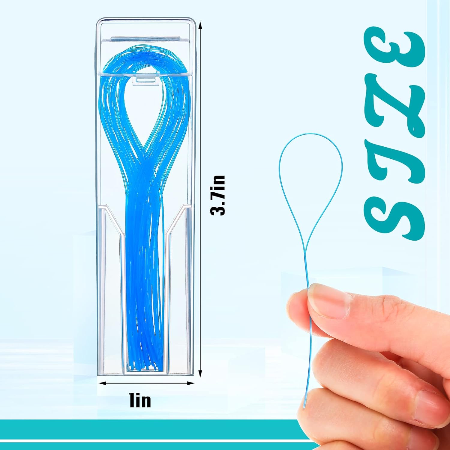 1000 Pcs Dental Floss Threaders Deep Clean Floss for Braces, Bridges, and Implants, Multifunctional Nylon Loop Design for Your Teeth, Pack of 20(Blue)
