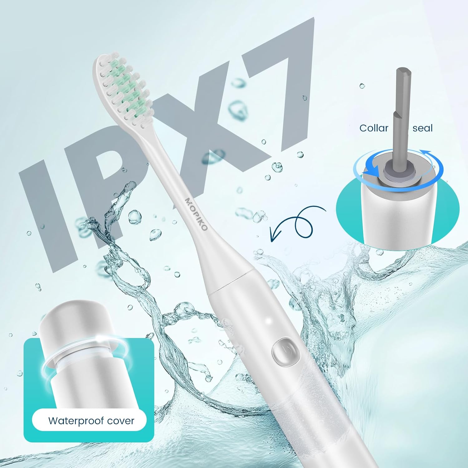 Travel Electric Battery Toothbrush for Adults, Sonic Electric Toothbrush with Case, Rechargeable Portable Electric Toothbrush Travel Kit (White, Battery)