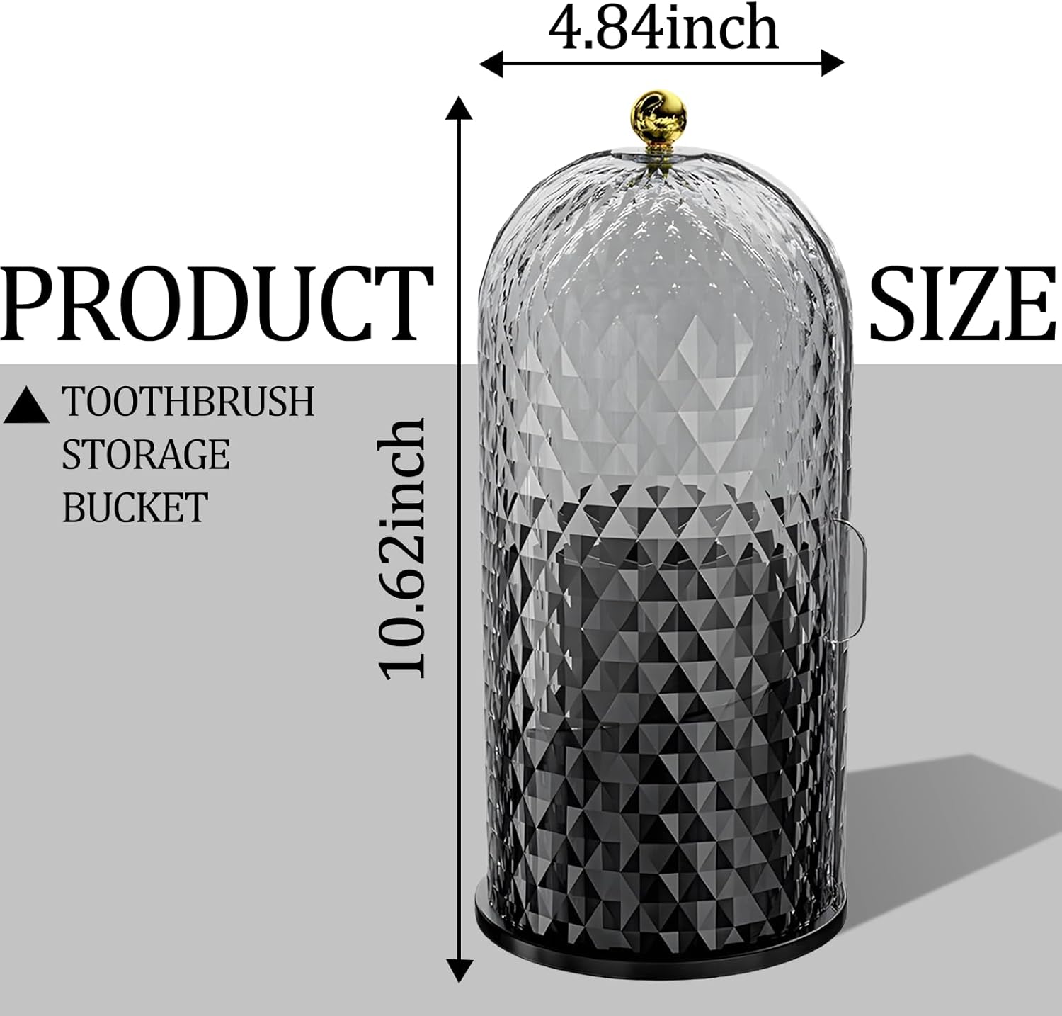 Multifunctional Rotating Toothbrush Holders with Sliding Lid, The 3-Slot Bathroom Countertop Vanity Organizer Perfect for Tooth Brush, Toothpaste, and Makeup Brushes Holder Storage (Black)