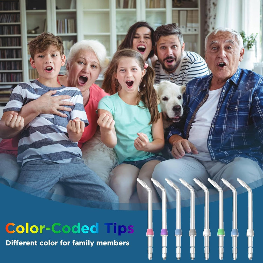 Replacement Heads for Waterpik, Replacement Picks for Water Pik Water Flosser (8 Orthodontic Tips + Storage Case + Travel Case)