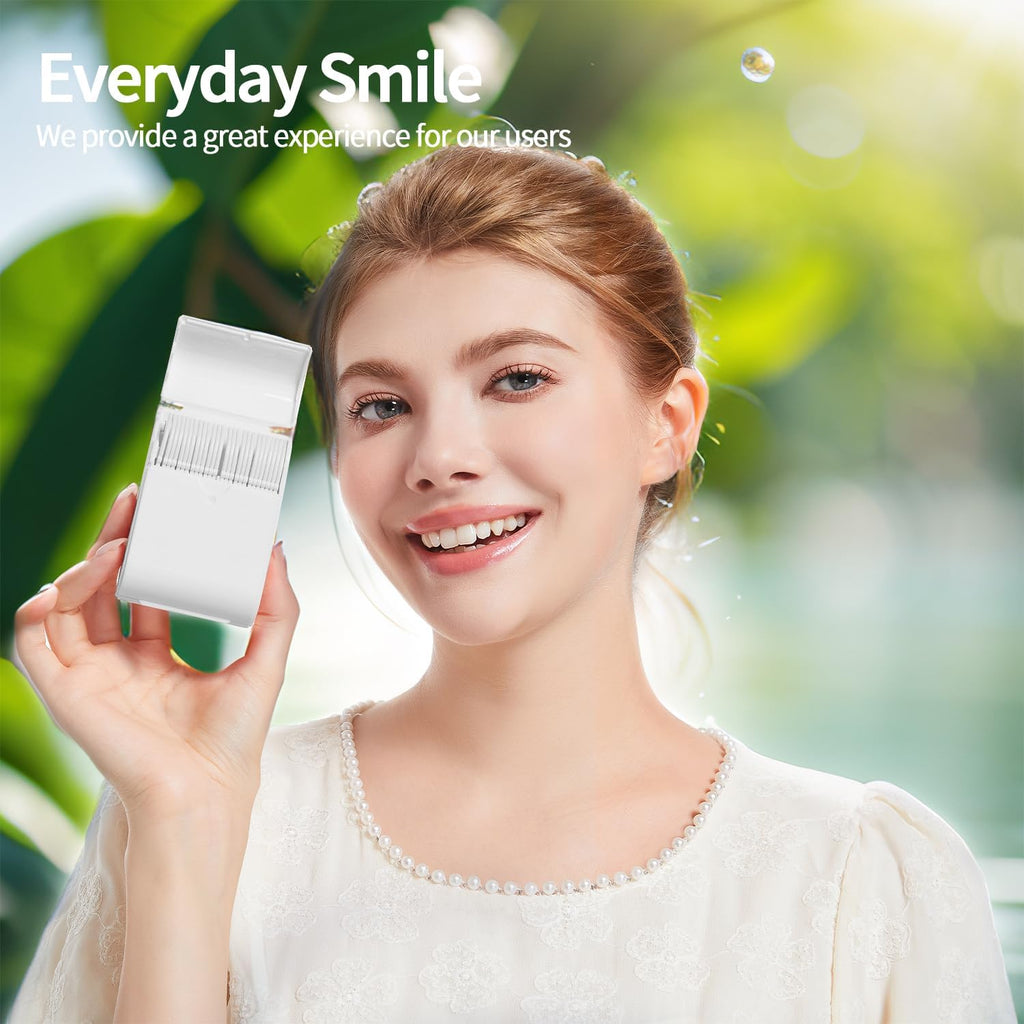 Portable Dental Floss Picks Case 2 Box，52 Count Flosser a Box – Travel Dental Hygiene Kit with Floss Stick and Toothpick Cases -White，Mint Flavored, Twin Line Design.