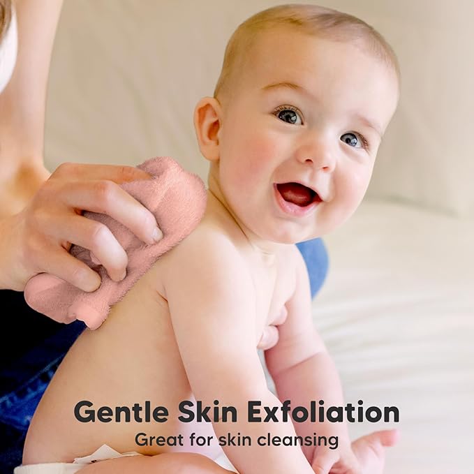 6-Pack Baby Washcloths - Soft Absorbent Viscose from Bamboo Wash Cloths for Babies, Kids, Toddlers, Infant, Newborn Bath Towels, Gentle on Sensitive Skin, 10x10 Reusable Face Towels (Blush Pink)