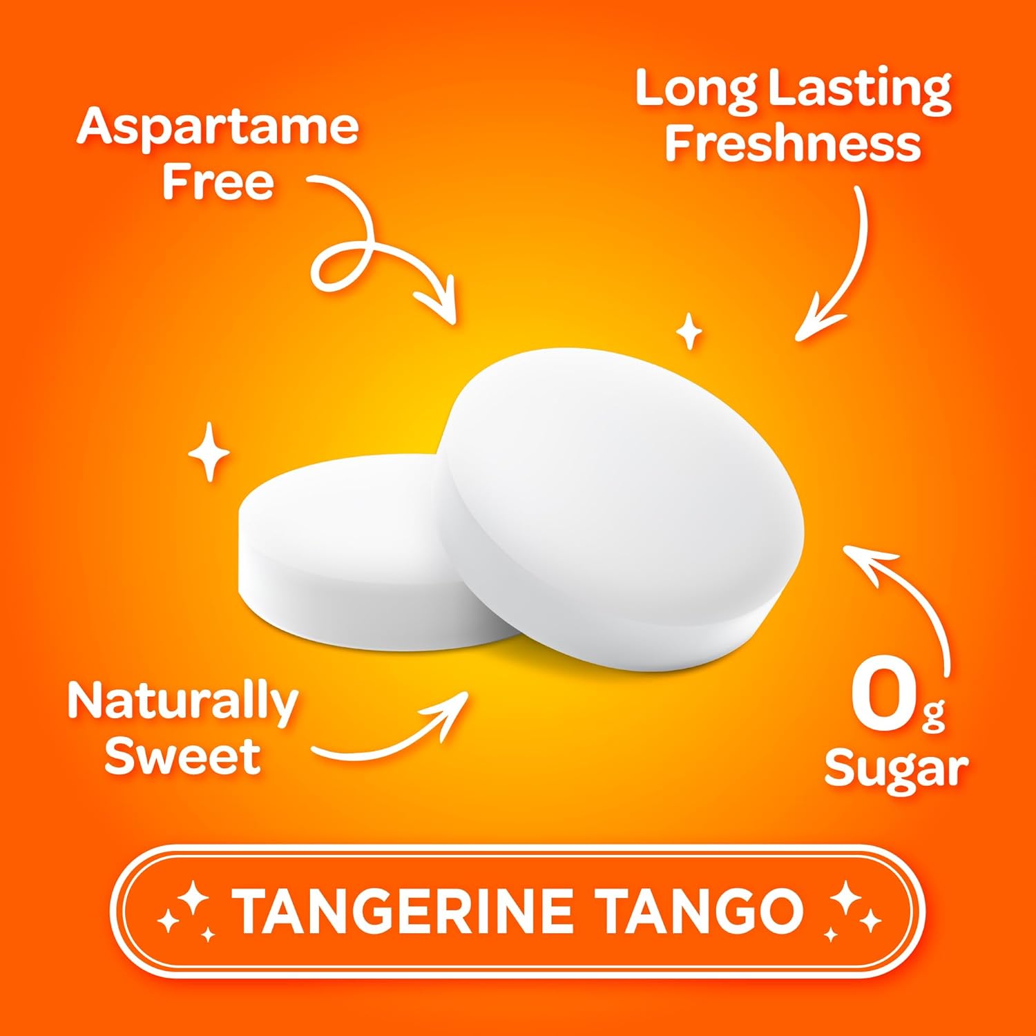 PUR Mints | Aspartame Free Breath Mints | Made with Xylitol | Sugar Free, Vegan, Gluten Free | Natural Tangerine Tango Flavor | 65 Pieces in Re-Sealable pouch (Pack of 1)