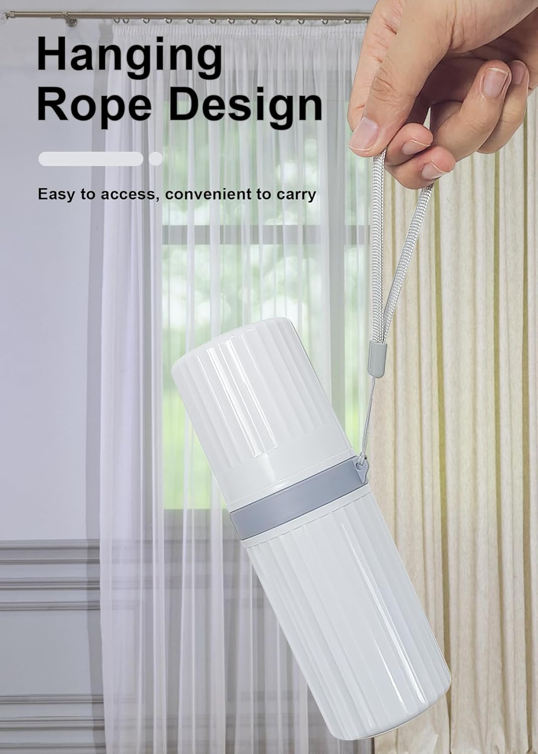 Toothbrush Travel Case, Grey Travel Toothbrush Cup Holder for Toothbrush and Toothpaste, Portable Travel Toothbrush Container for Traveling Camping Business School