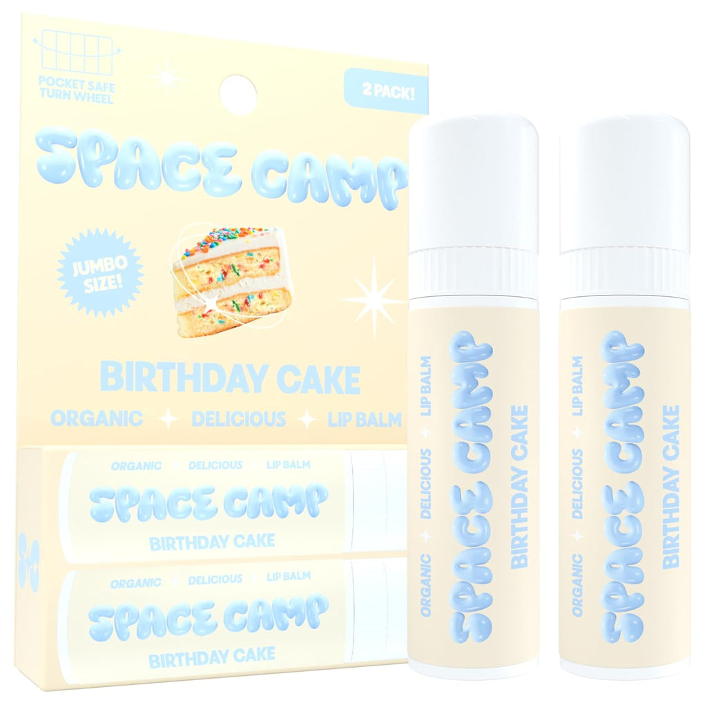 Wellness Jumbo Lip Balm - Birthday Cake Organic Flavored Balm (2 Pack)