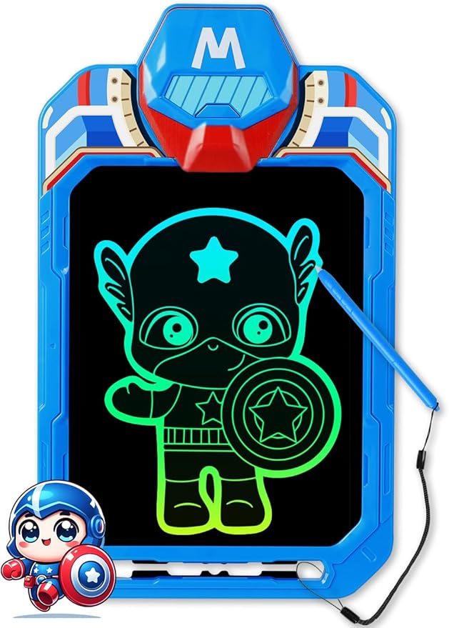 LCD Writing Tablet for Kids 10 Inch Mech Iron Hero for Toddler 3 4 5 6 7 8 - Paint, Doodle Board, Drawing Pad - Travel Toys, Road Trip Car Activities, Birthday Christmas Gift Boys & Man