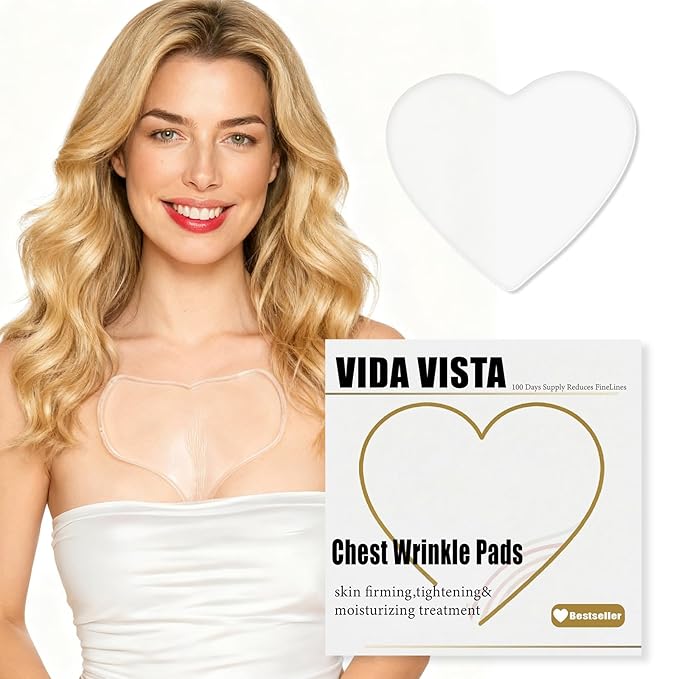 1PC Heart-Shaped Silicone Chest Wrinkle Pads – Reusable Anti-Wrinkle Chest Patches for Women – Firming & Smoothing Chest Lines – Medical-Grade Silicone Chest Pads for Overnight Skincare