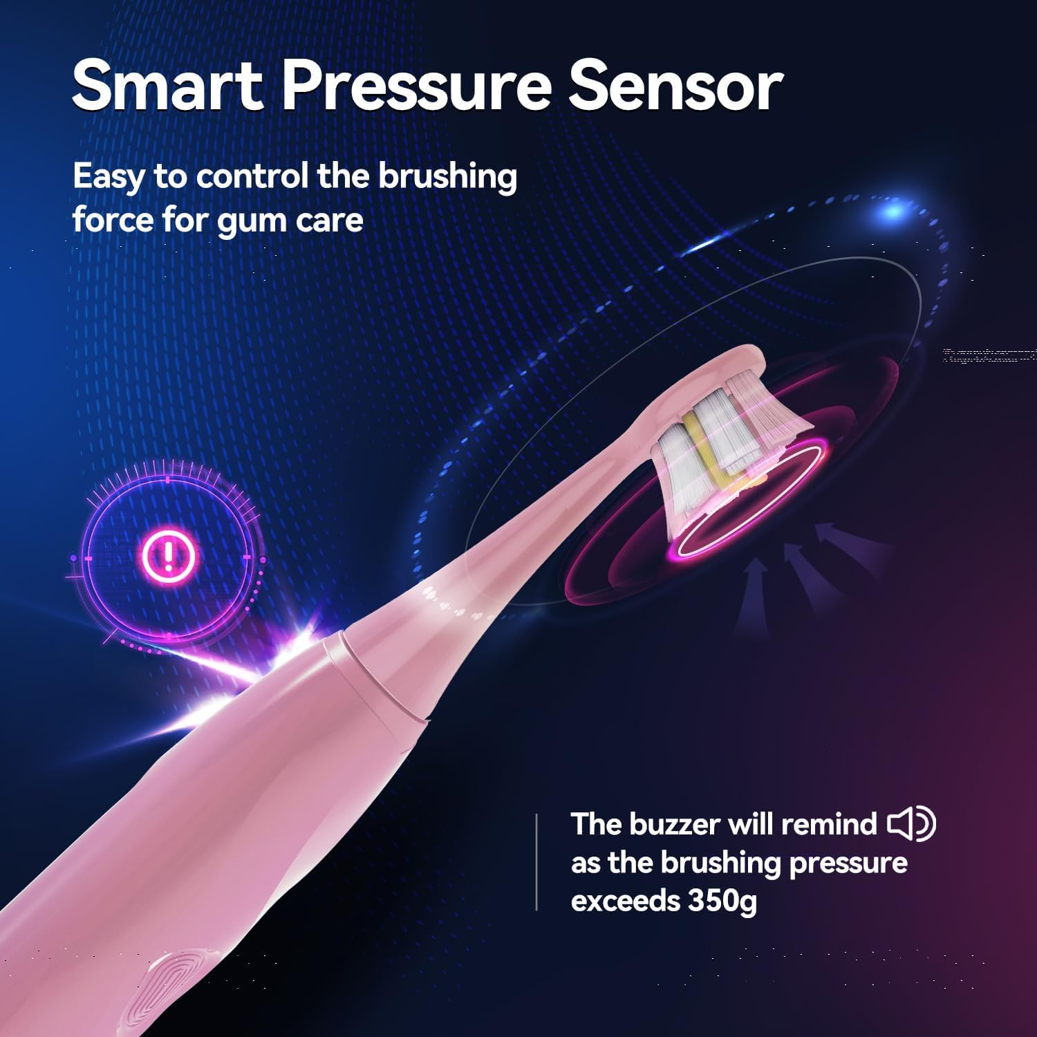 SEAGO Electric Toothbrush with 8 Soft Bristle Heads for Adults，Pressure Sensor, 5 Modes with 2 Minutes Build in Smart Timer,Rechargeable Travel Toothbrush with Brush Hold and Travel Case(2752Pink)