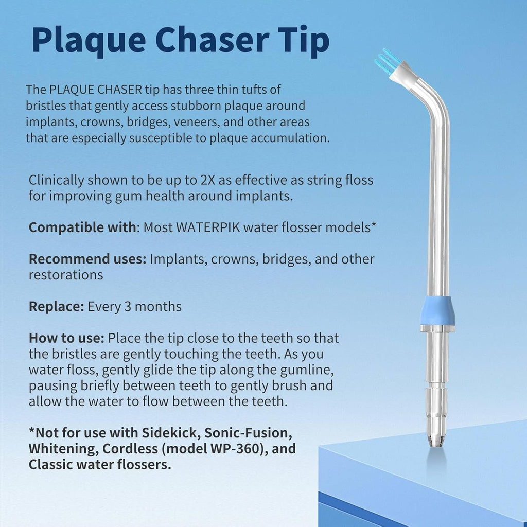 Replacement Heads for Waterpik, Replacement Picks for Water Pik Water Flosser (8 Plaque Chaser Tips + Storage Case + Travel Case)