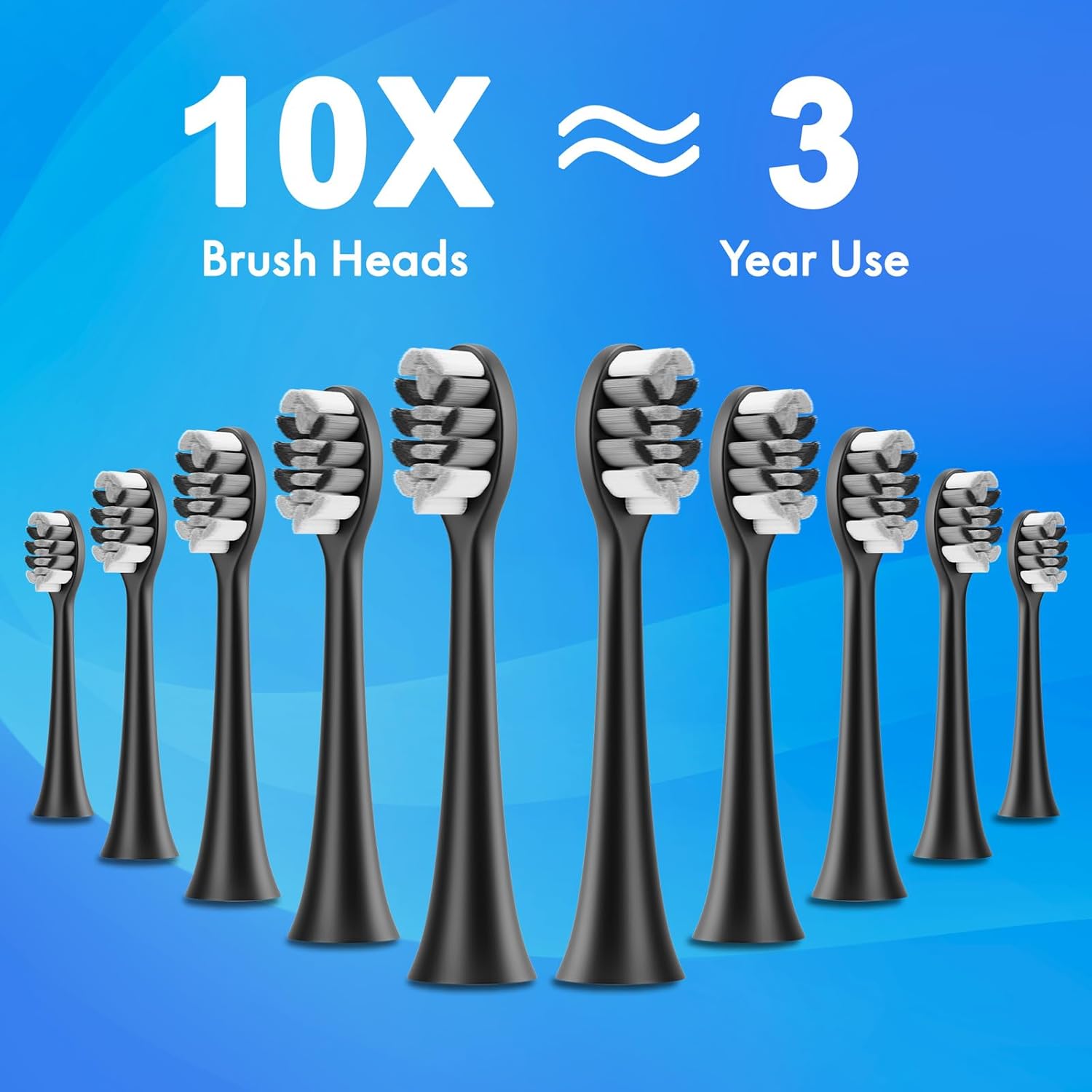 Electric Toothbrush for Adults and Kids, Comes with 10 Brush Heads & Travel Case, 5 Modes with 2 Minutes Built in Smart Timer, One Charge for 90 Days, 42,000 VPM Motor