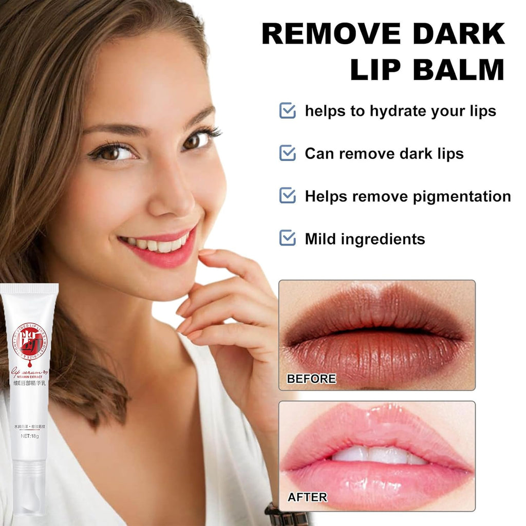 XIRUJNFD Lip Serum, Remove Dark Lips Pink Fresh Lightening Lips Treatment Lip Balm, Moisturizer Nourishing Essence Lips (3)