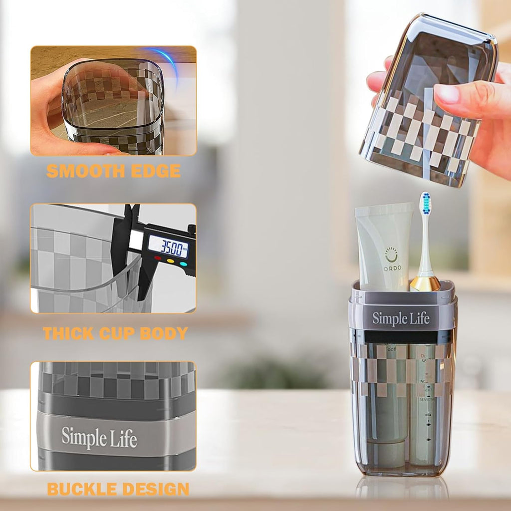 Toothbrush Holders Travel, Travel Toothbrush Holder, Toothbrush Holder with Cover, Portable Toothbrush Case and Carrier, Ideal for Bathroom, School, and Business Travel Needs (Black)