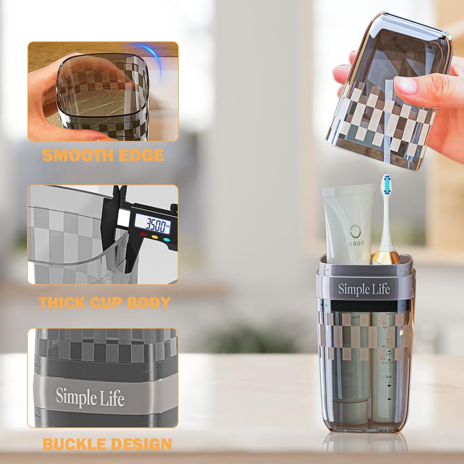 Tooth Brush Holder for Travel, Covered Toothbrush Case, Portable Travel Toothbrush Holder, Toothbrush Travel Case Carrier for Camping, Bathroom, School, Business Trips (Clear)