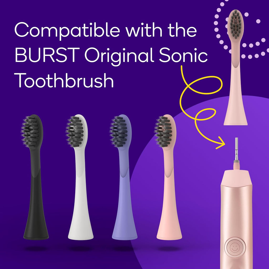 BURST Genuine Replacement Heads for Original Sonic Electric Toothbrush (Rose Gold/3 Pack) | Ultra Soft Bristles for a Deep Clean | Stain & Plaque Removal