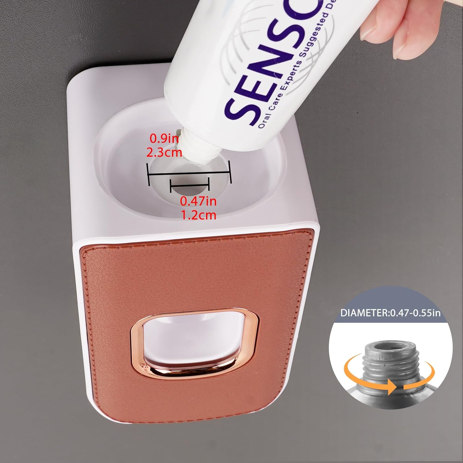 2 Slot Toothbrush Holder and Toothpaste Dispenser Wall Mounted, Automatic Toothpaste Squeezer, 2 in 1 Tooth Brush Toothpaste Organizer for Shower (Brown 2Pack)