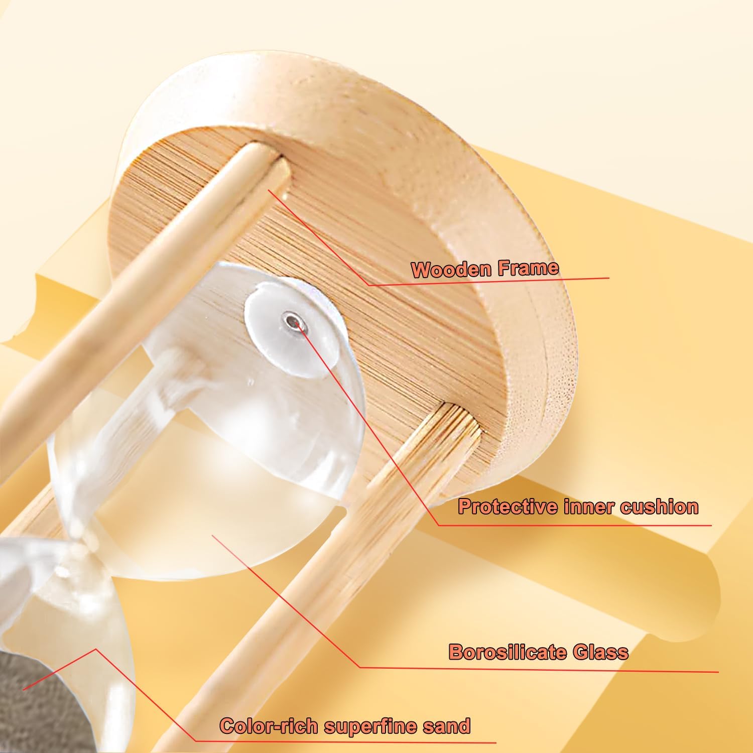 Sand Timer 3 Minute, Small Hourglass 3 Minute,Mini Bamboo Sandglass Timer,Wood Sand Clock for Toothbrush Timer,Cooking,Baking,Game, Gift