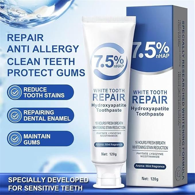 2Pcs Hydroxyapatite Toothpastes, Hydroxyapatite Toothpastes for Enamel Protection and Tooth Strengthening, Gentle Mint, Fresh Breath, Daily Use for Oral Health, 4.23oz