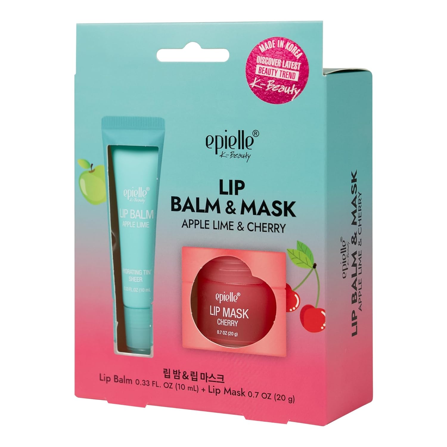 Epielle Lip Balm & Mask Apple Lime & Cherry, Hydrating Tint Sheer, Overnight Lip Masks, Kbeauty, Stocking Stuffers, Thanksgiving Essentials