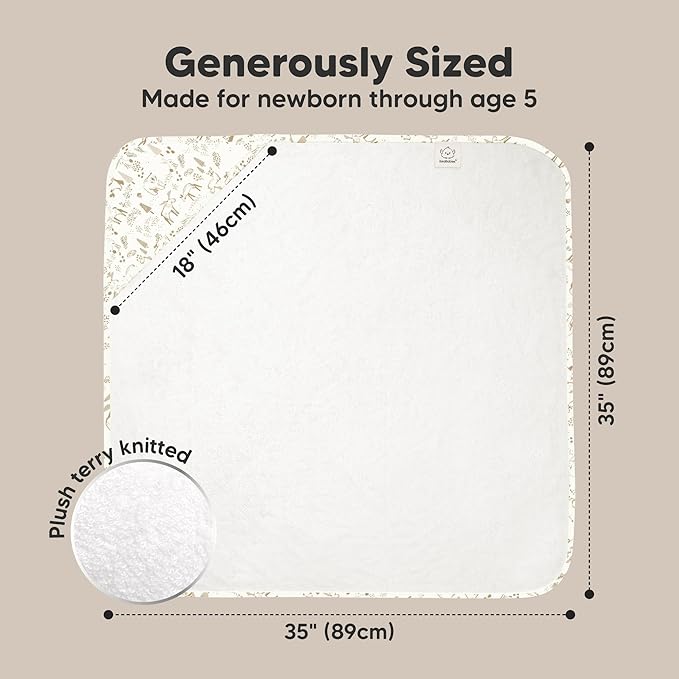 KeaBabies Hooded Baby Towel for Newborn - Viscose Derived from Bamboo Large Baby Bath Towels with Hood for Boys, Girls, Toddler, Extra Absorbent & Soft Newborn Bath Essentials (Wildwood, Regular)