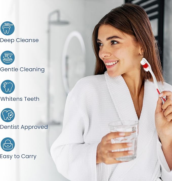 40 Toothbrushes Bulk Wholesale Quantity Standard Size, Dental Care Toiletries, Medium Soft Bristles, Individually Wrapped, Homeless Care, Disposable Use, Hotels, Travel,