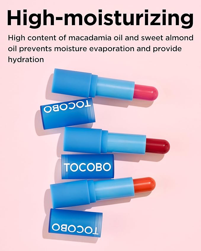 TOCOBO Powder Cream Lip Balm – Vegan Korean Soft Matte Lipstick Balm for Velvet Finish - Moisturizing & Blurring Effect – Lightweight Powdery Texture, Rose Petal, 0.12oz.