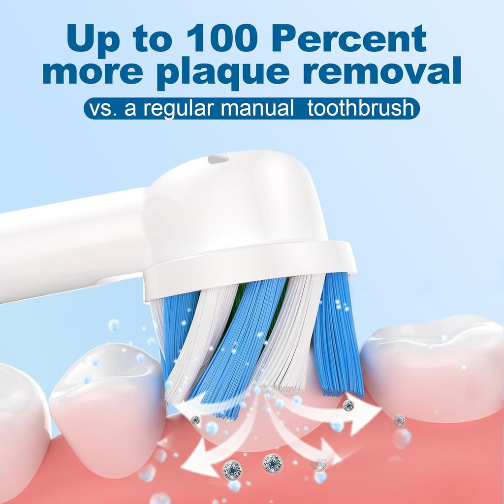 Intelligent Cleaning Replacement Heads Compatible with Braun Oral B Pro 1000/7000/9600, 8 Pack Brush Heads Compatible with Oral B Genius X and Smart 1500 Electric Toothbrush (Black+White)