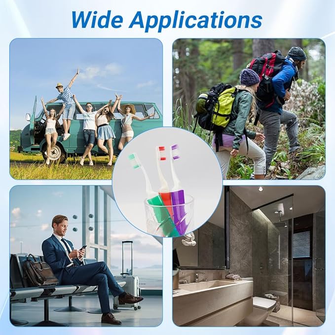 Travel Toothbrush 5PCS Mini Toothbrushes Travel Toothbrush Set Portable Travels Size Toothbrushes Folding Traveling Tooth Brush with Case Individually Wrapped Small Tooth Brush for Home Camping Hiking