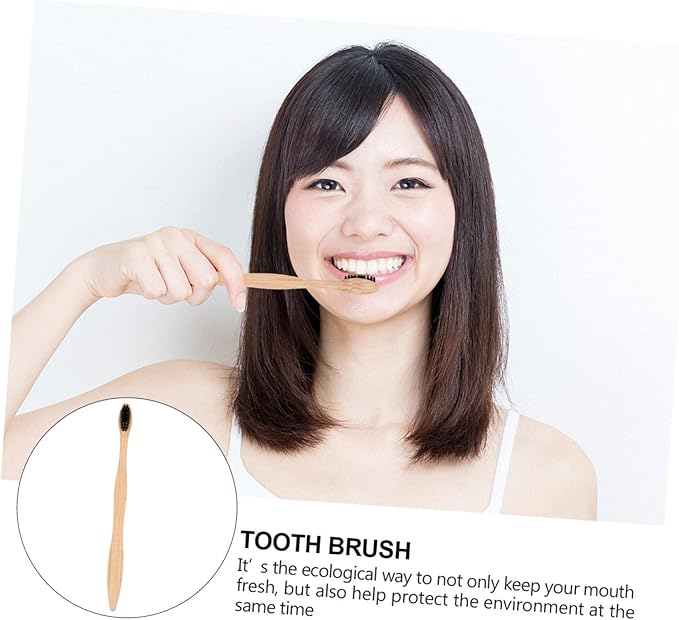 6Pcs Biodegradable Natural Toothbrushes Soft Bristles Ergonomic Wide Head Tooth Brush for Adults Travel Camping Oral Care