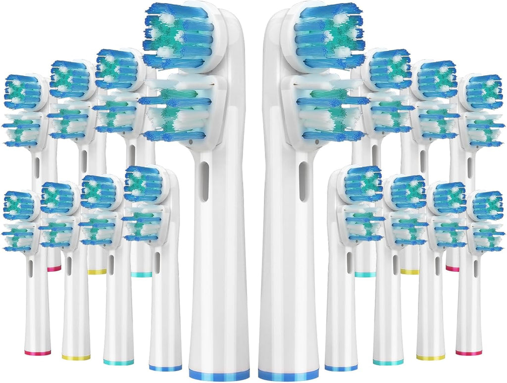 16 Pcs Double Heads Replacement Toothbrush Heads Compatible with Oral B Braun,Electric Toothbrush Heads Refill for Pro 500/1000/1500/3000/7000/8000/9600