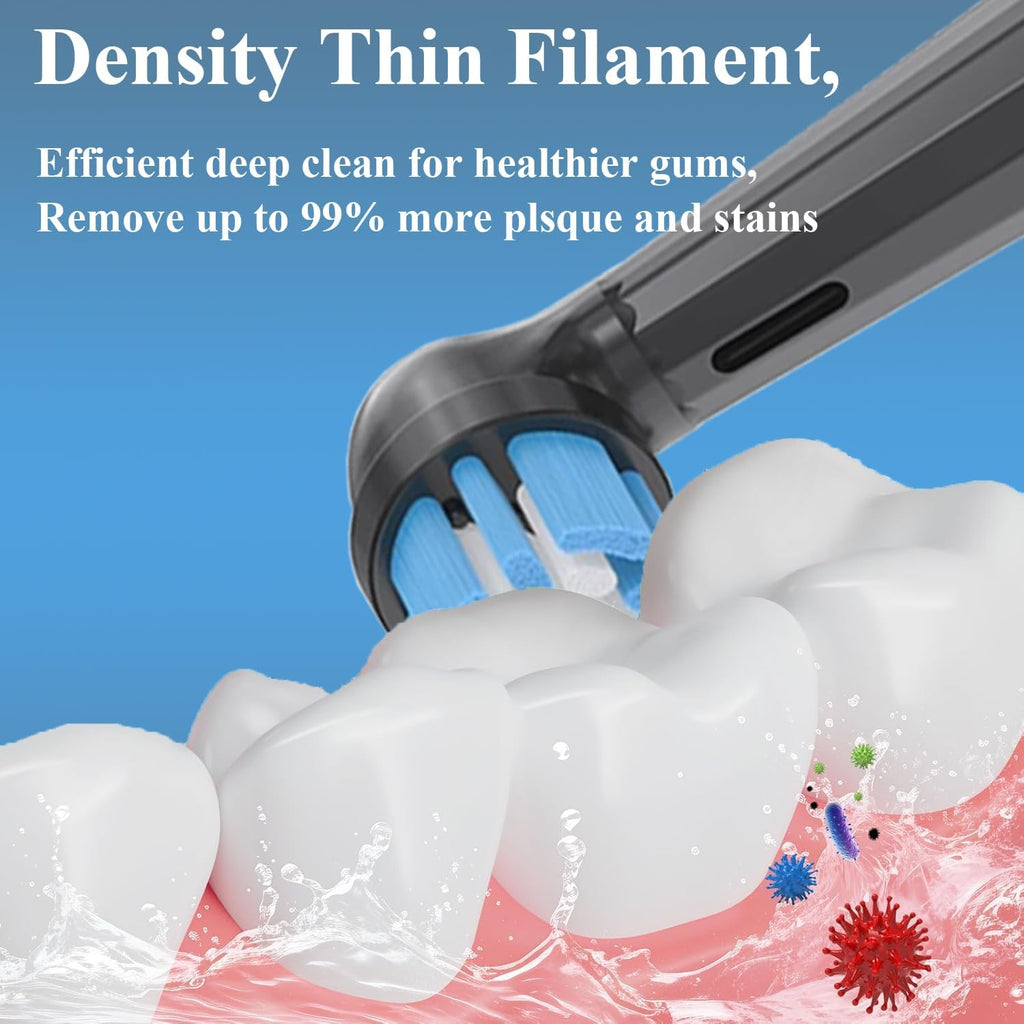 Replacement Toothbrush Heads Compatible with Oral b iO 3/4/5/6/7/8/9/10 Series Electric Toothbrush, Premium Grade Bristles, Black, 8 Pack