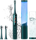 Electric Toothbrush w UV Sanitizer Cup - 4 Modes and 3-Speed Switching - Powerful Toothbrush - 48,000 VPM Motor and Wireless Charging w Smart Timer (Green)