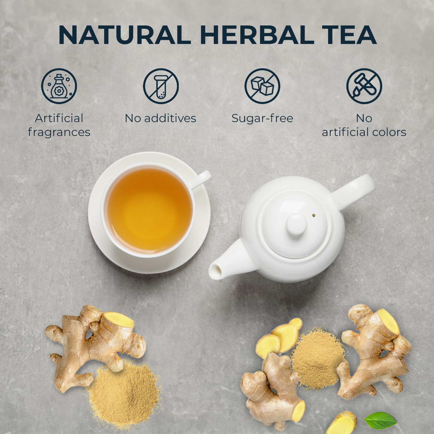 Ginger Tea Bags - 55 Count (+5 Tea Bags) Bamboo Tong Included - 4.16 oz, Re-Steep Herbal Tea Blend, Stimulates Appetite, Promotes Healthy Digestion & Boosts Immunity