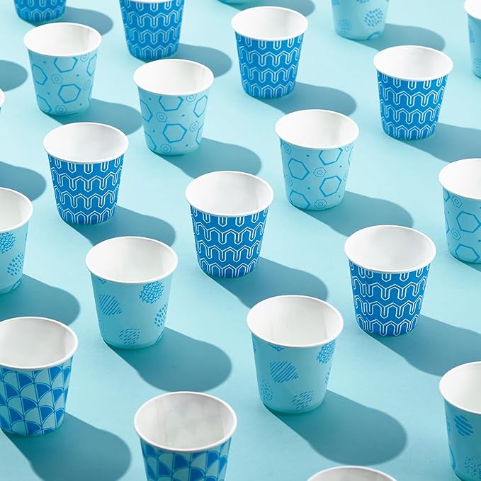 [800Pack] 3 oz Paper Cups, Small Mouthwash Cups, Disposable Bathroom Cups, Paper Cups for Party, Picnic, BBQ, Travel, and Event, Assorted designs