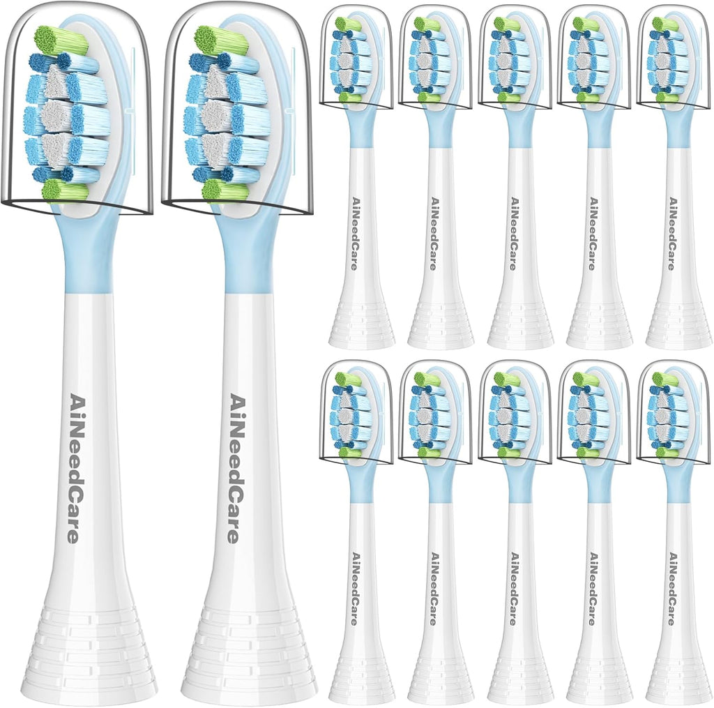 12 Pack Toothbrush Replacement Heads for Philips Sonicare, Electric Brush Heads Compatible with Phillips Sonic Snap-on Care Head (White)