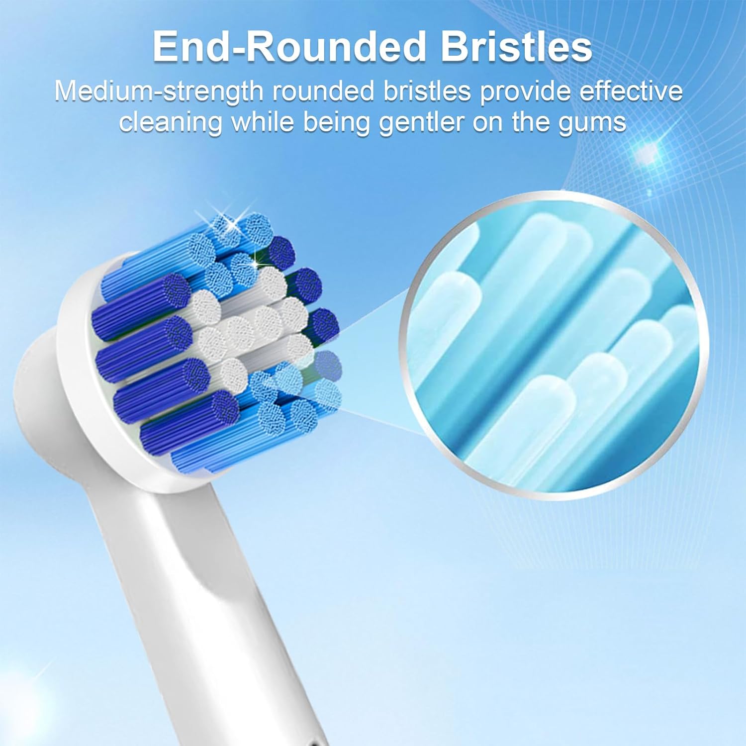 Replacement Brush Heads Compatible with Braun Oral-B, 12pcs Professional Electric Toothbrush Heads for Oral B Replacement Heads Refill Pro100/1000/1500/4000/5000/7000/8000/9600 Etc.
